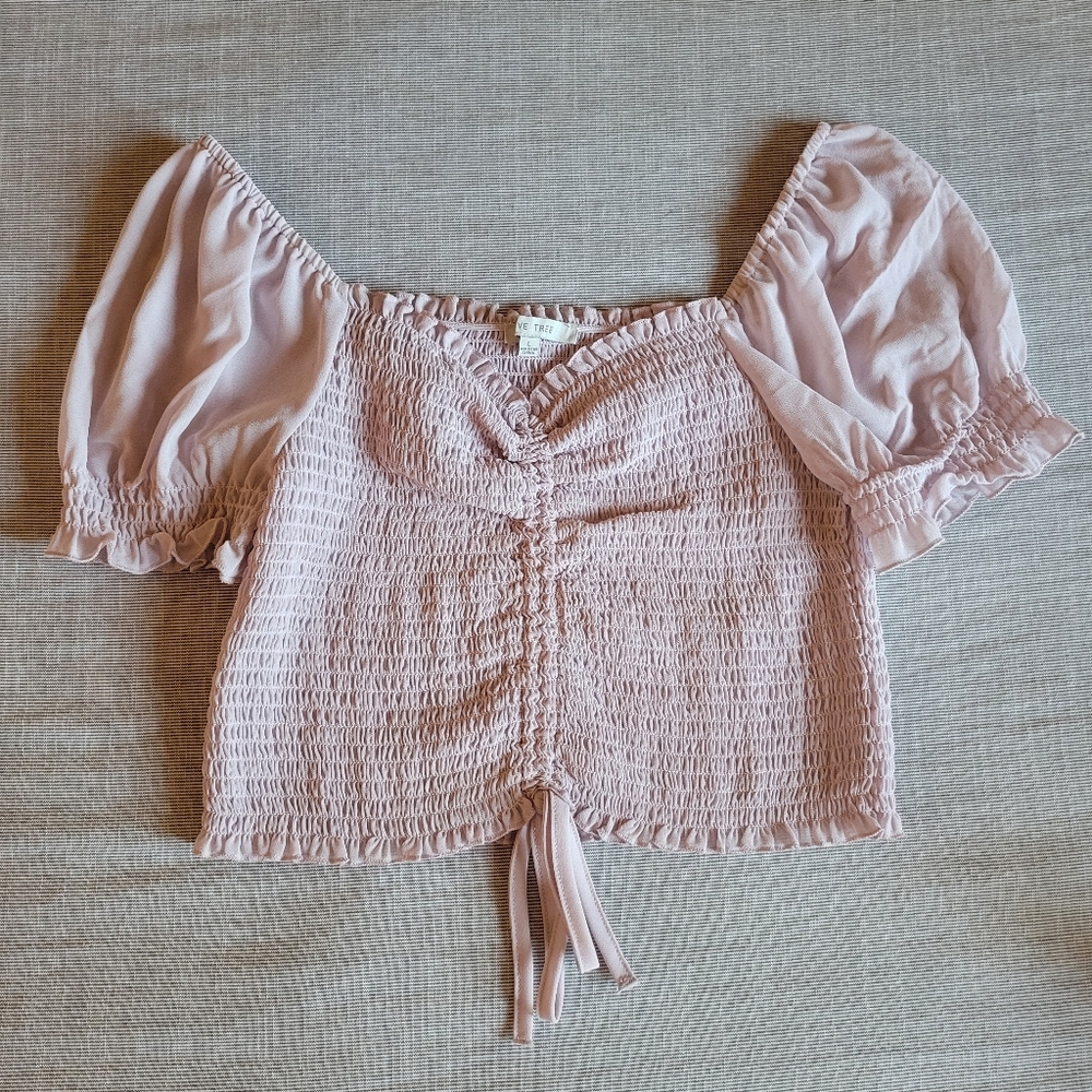 Pink Smocked Women's Blouse